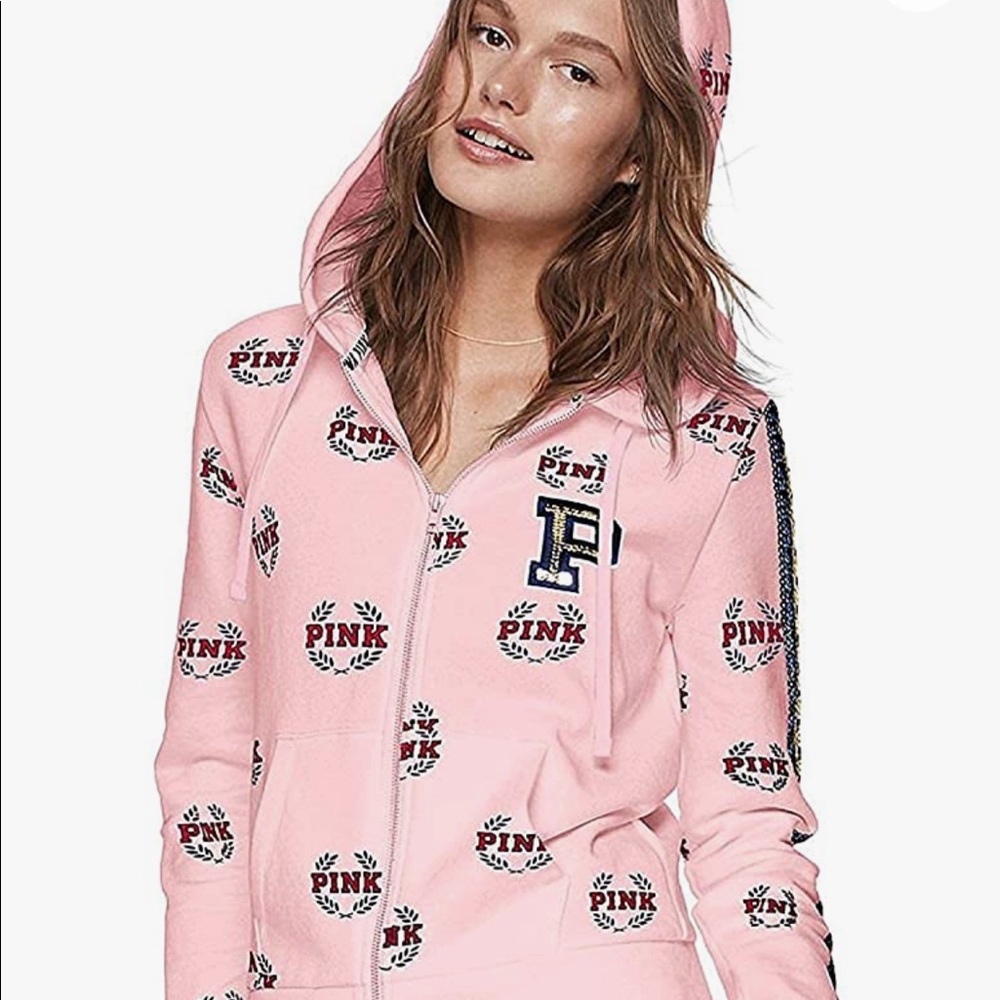 Victoria secret PINK sequin logo sweater
